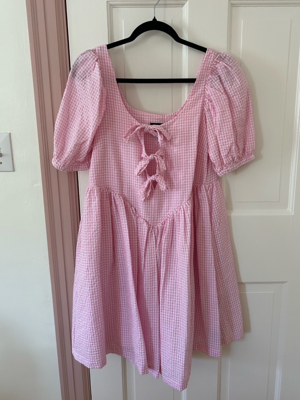 Lazy Oaf Pink Gingham Mini Dress